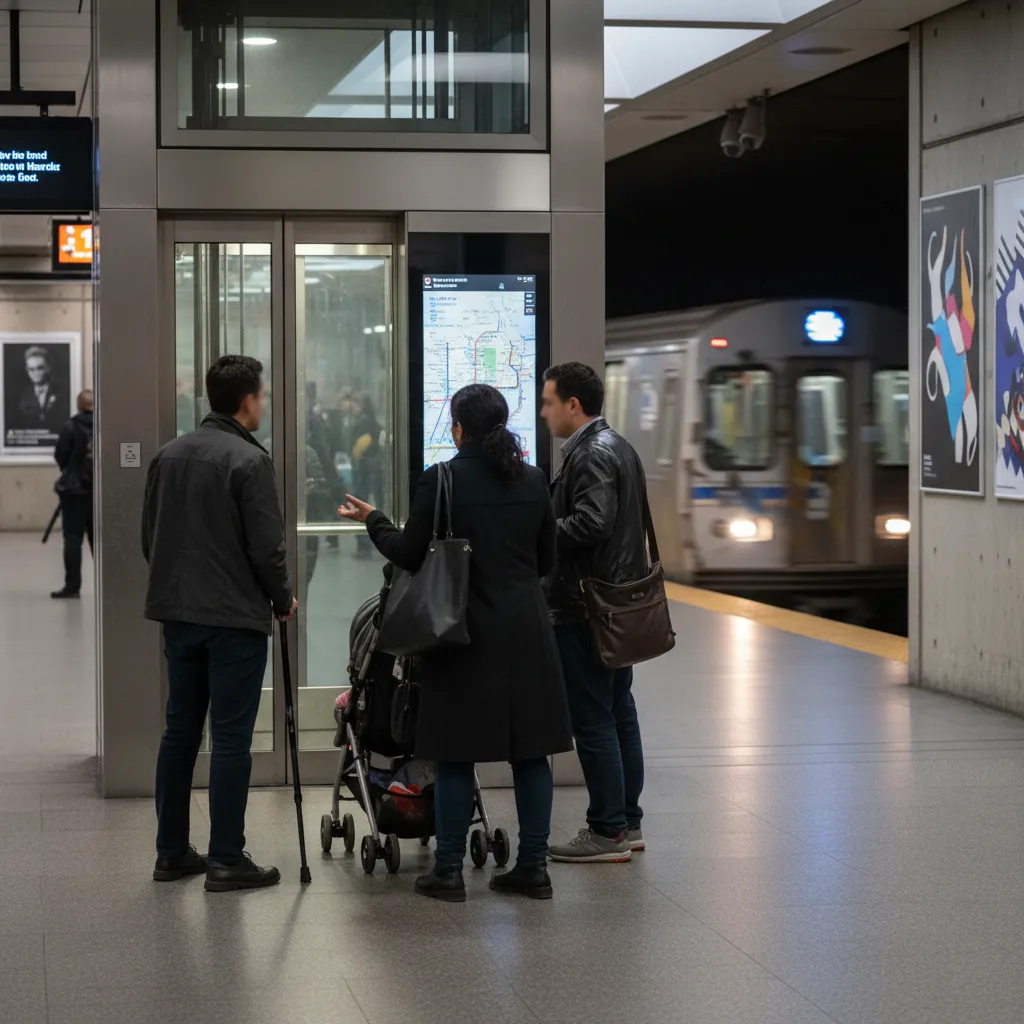 Local NYC scene for NYC MTA Subway Outings Built Around Stations With Working Elevators.