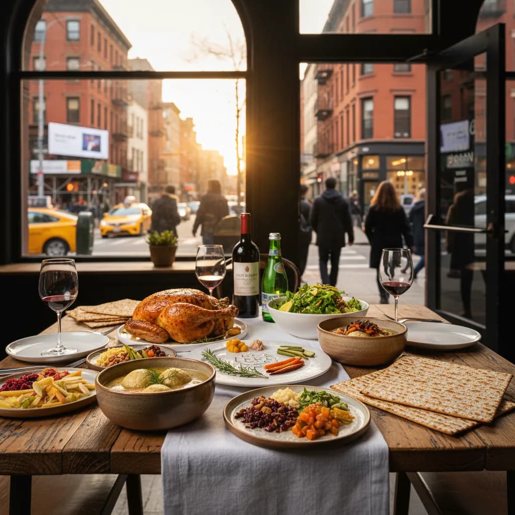 Cover image for NYC Passover Dining For Mixed-Observance Groups in NYC.