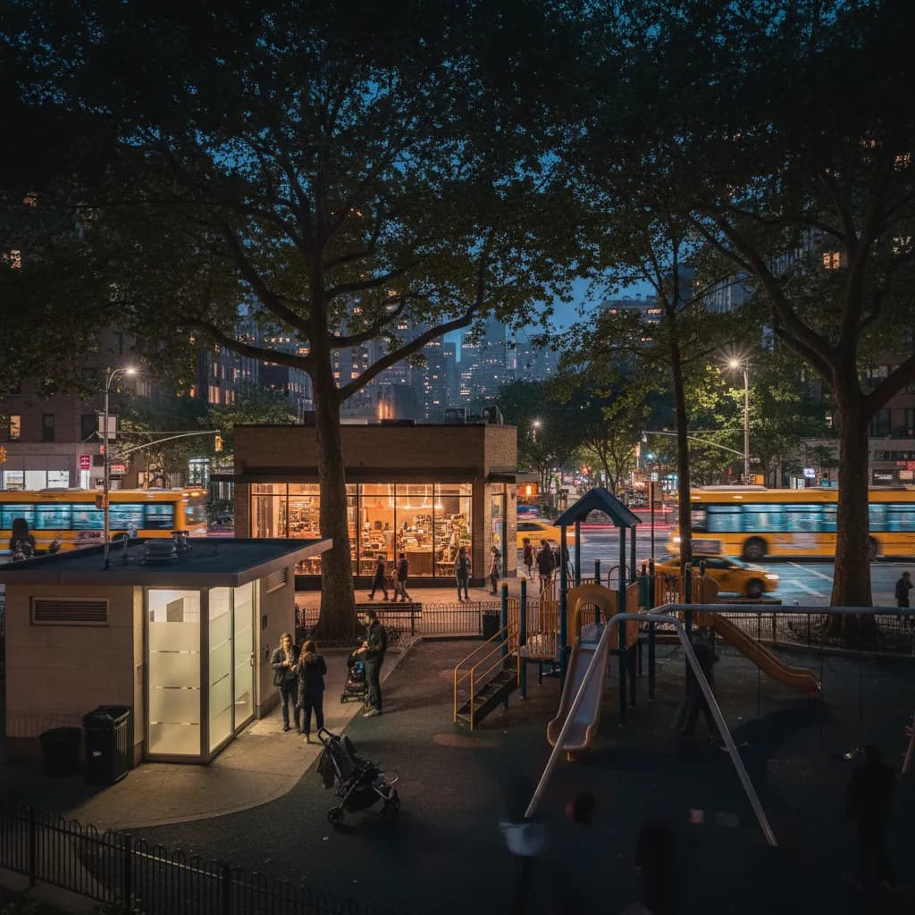 Cover image for NYC Playgrounds With Bathrooms, Shade And Nearby Coffee in NYC.