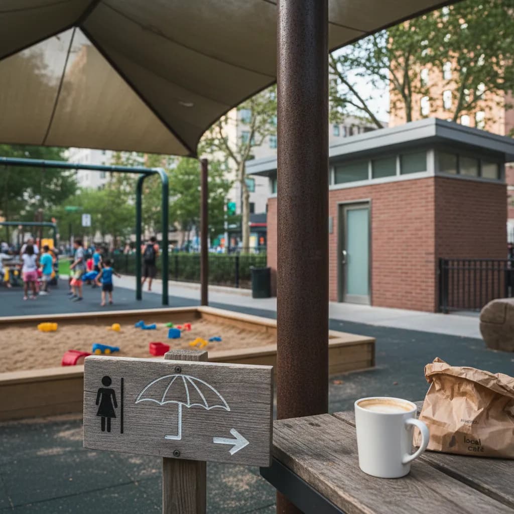 Editorial detail for NYC Playgrounds With Bathrooms, Shade And Nearby Coffee in NYC.