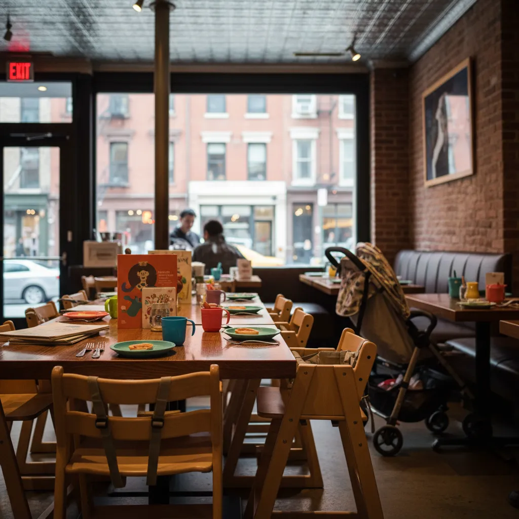 Cover image for NYC Restaurants With Room For Strollers And High Chairs Before Movie Night in NYC.