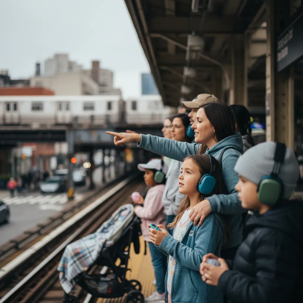 Local NYC scene for Sensory-Friendly NYC MTA Marathon Viewing Plan For Families.