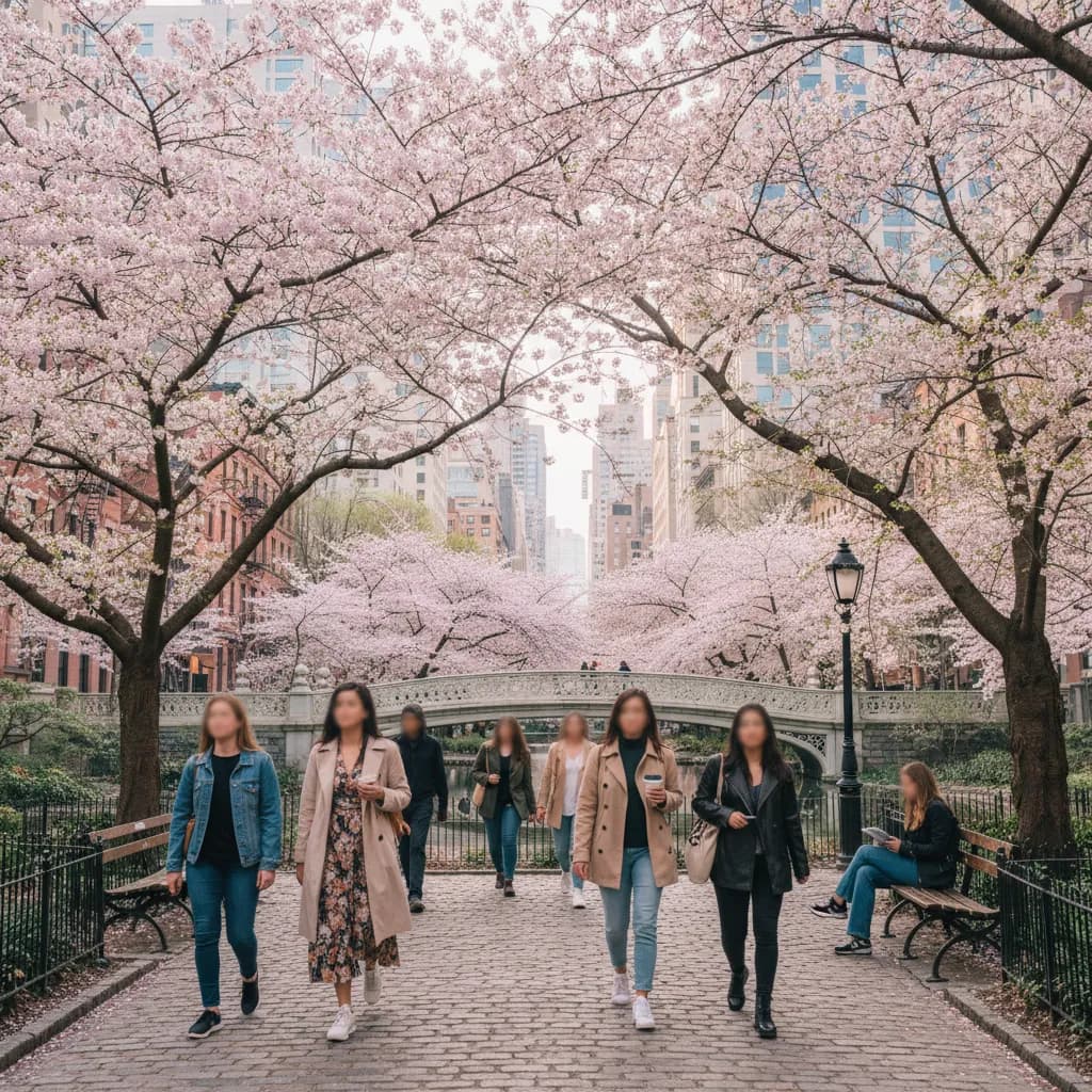 Cover image for Weekday Cherry-Blossom Route Designed To Avoid Crowds in NYC.