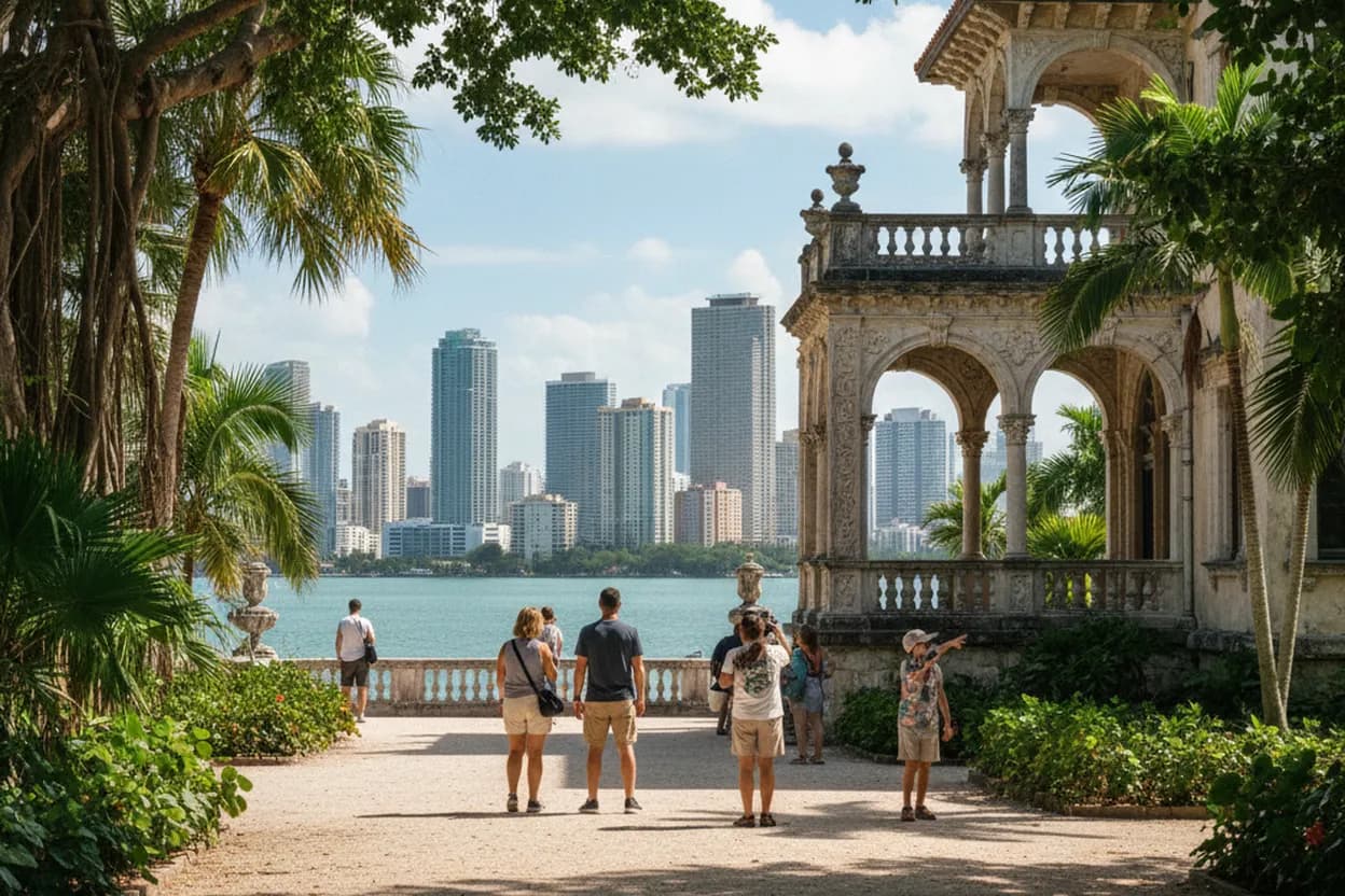 Miami experience scene for scott eastwood Film Backdrop Walk Through Vizcaya Miami