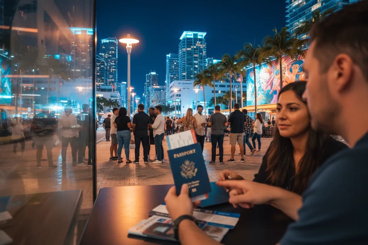 Realistic Miami scene for Miami Puerto Rico Passport Guide for Quick Caribbean Trips