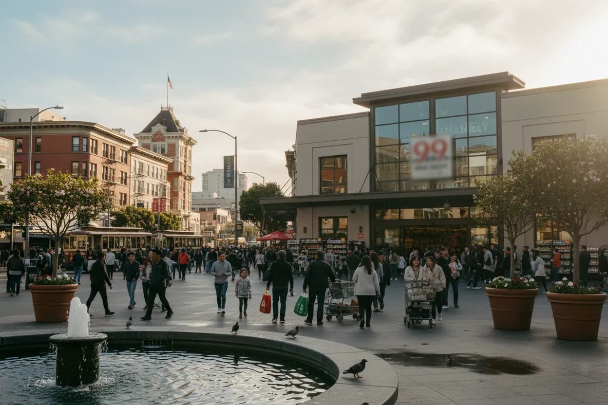 Realistic San Francisco scene for SF 99 Ranch Market Near Me for Asian Groceries