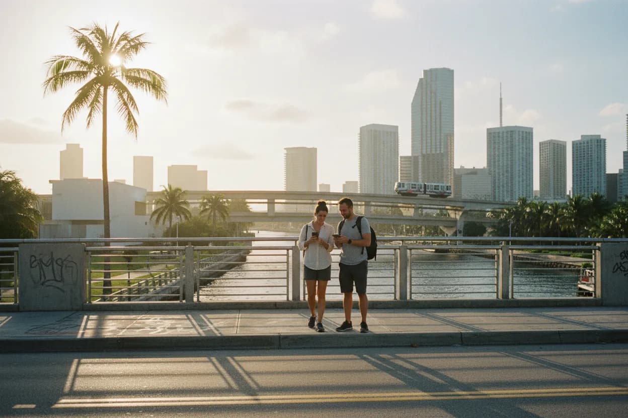 Practical city scene for telegram: A Practical Miami Neighborhood and Transit Guide