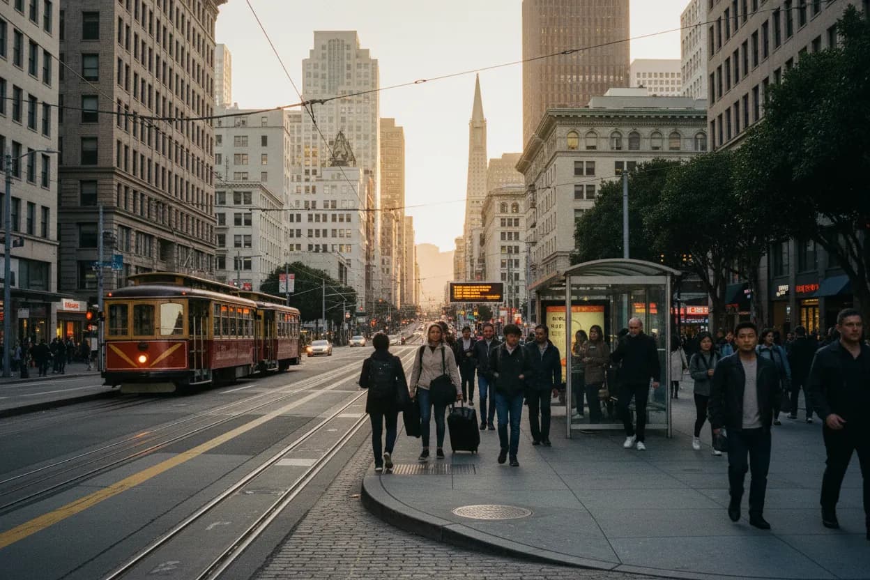Realistic city scene for porter flight cancelled due to child: Free San Francisco Culture and Outdoor Stops