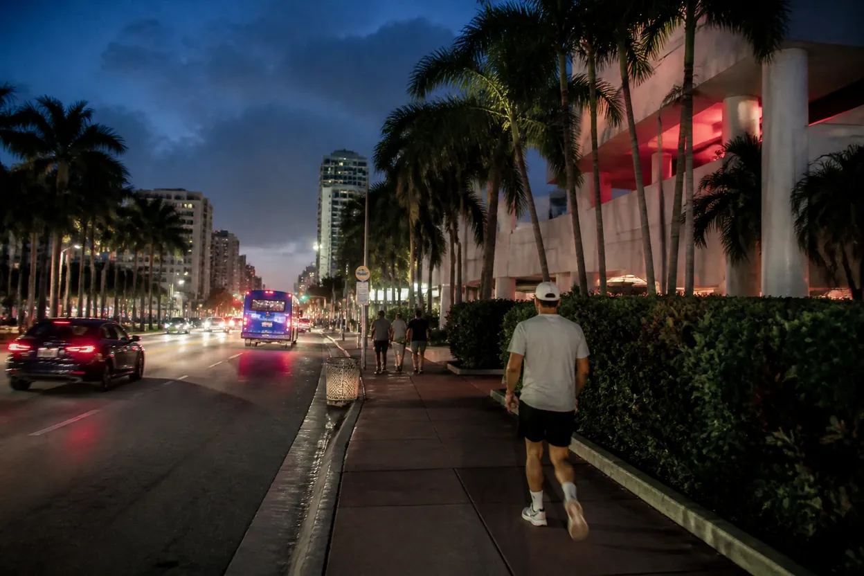 Realistic city scene for george lombard jr: A Miami Night Out With Backups