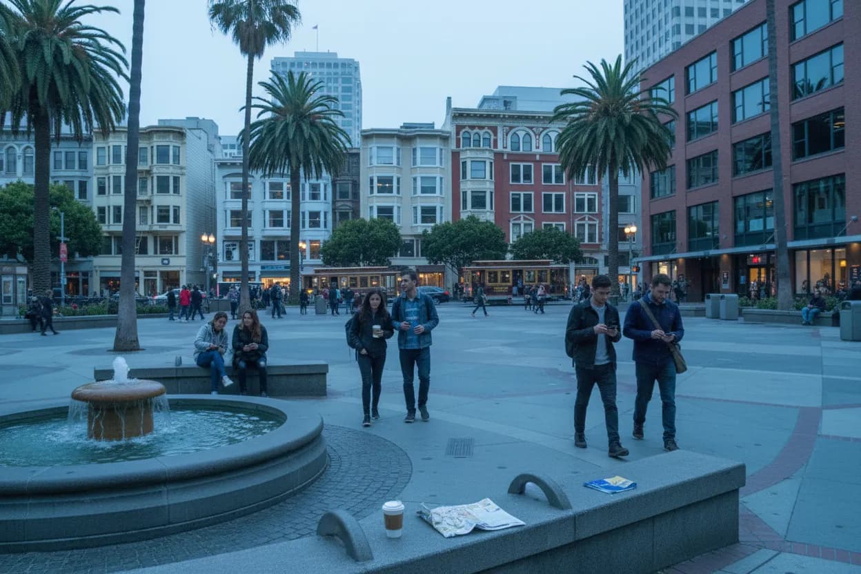 Realistic San Francisco scene for San Francisco Papa Johns Guide for Game-Day Pizza Orders