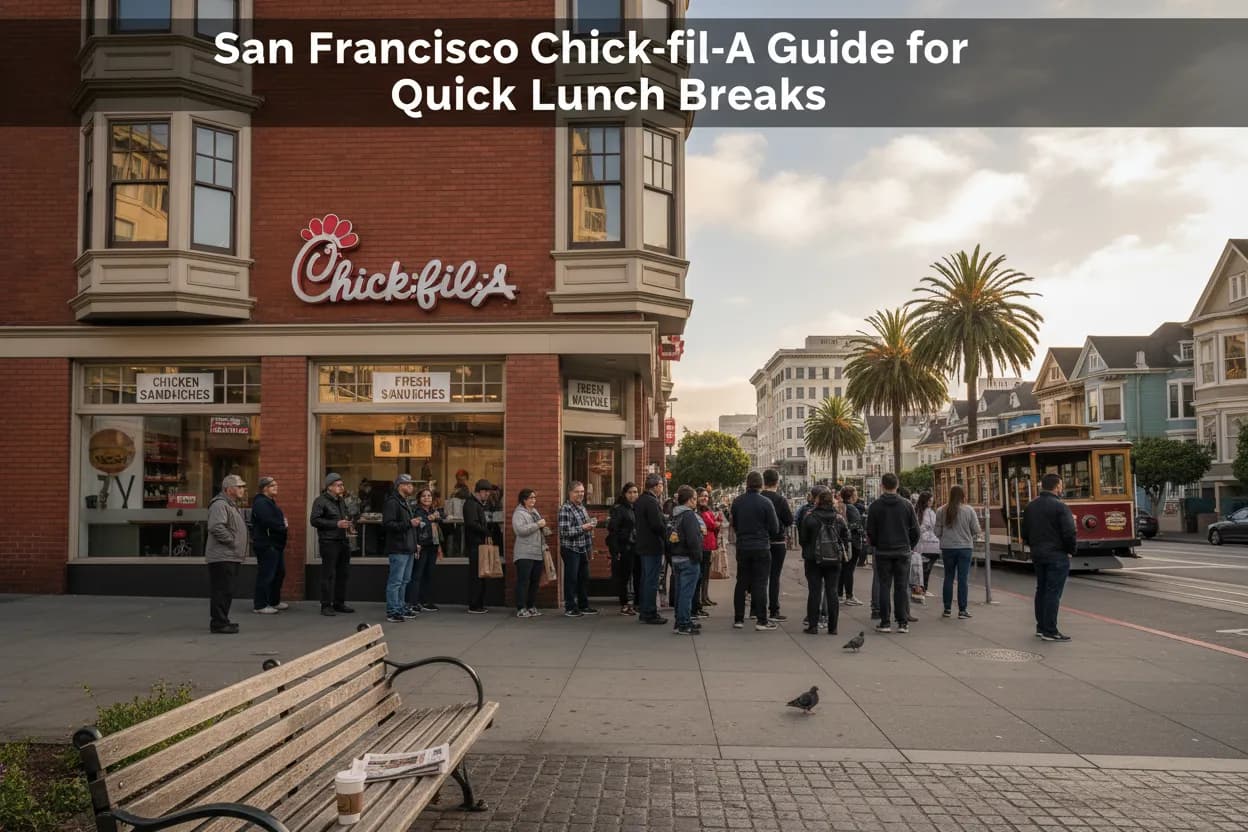 Realistic San Francisco scene for San Francisco Chick-fil-A Guide for Quick Lunch Breaks
