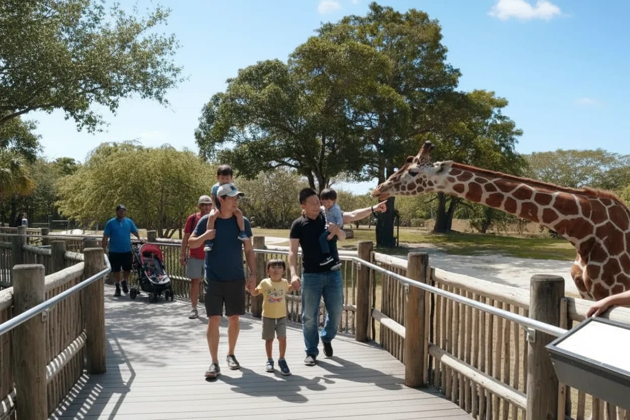 Miami experience scene for child bison encounter yellowstone Miami zoo safety verification outing