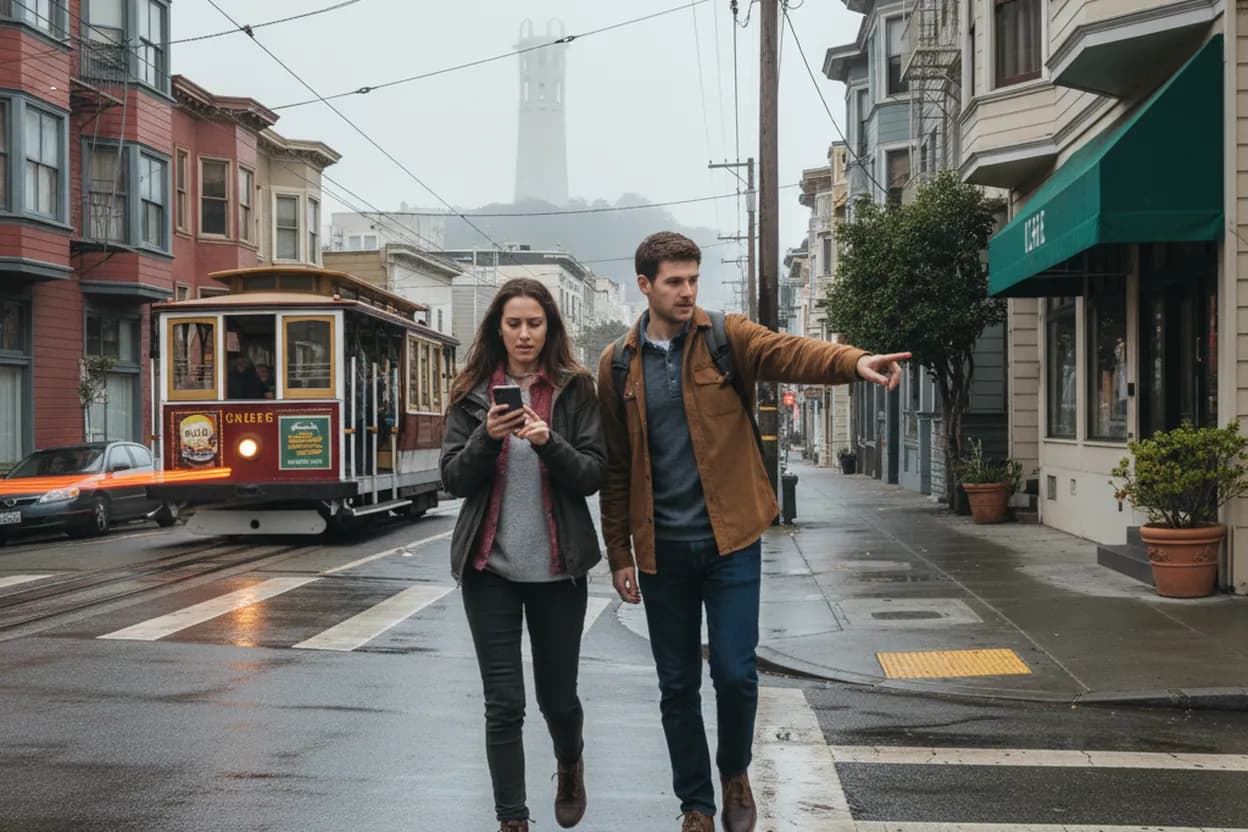 Practical city scene for rocket classic leaderboard: A San Francisco Dinner Route With Backups