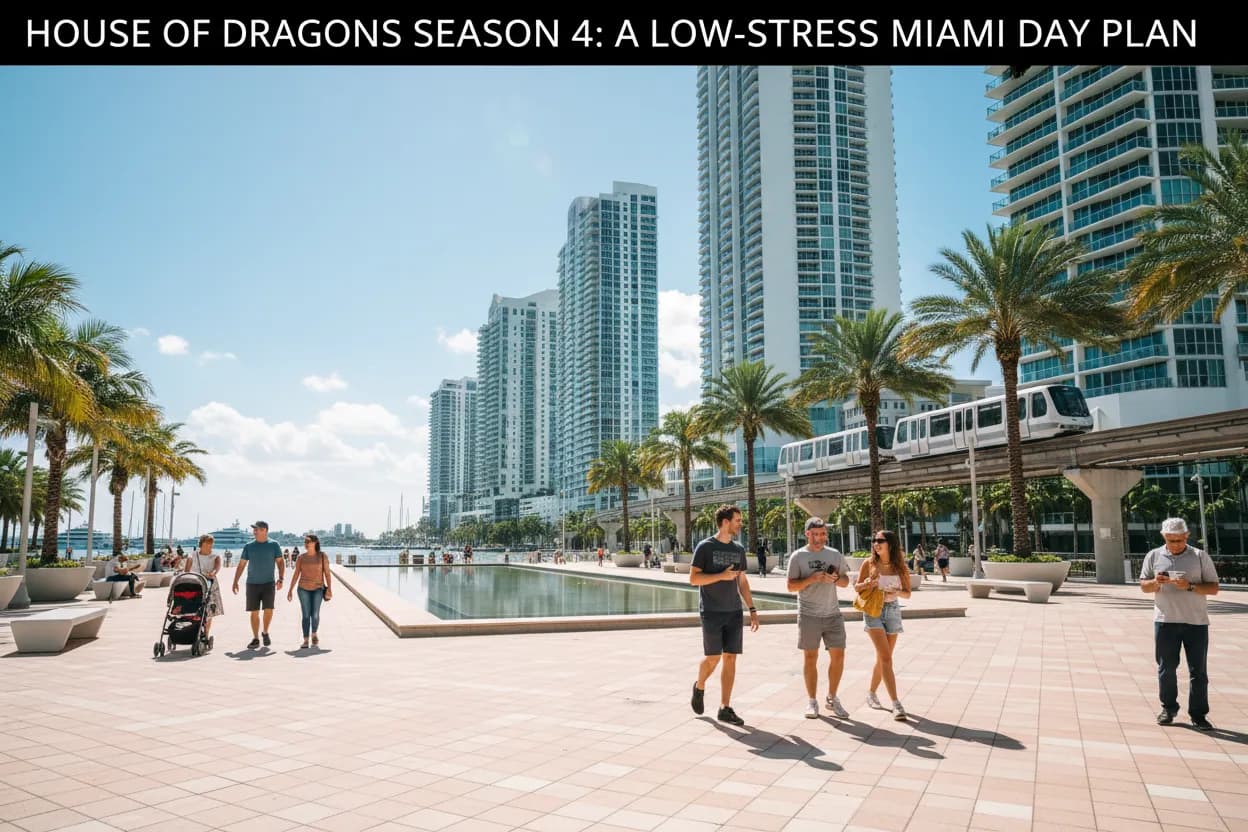 Realistic city scene for house of dragons season 4: A Low-Stress Miami Day Plan