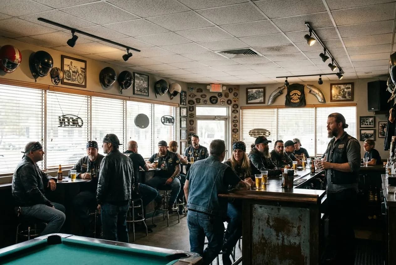 Local scene for Ryan Hurst Character Vibes: Miami Bars with Outlaw Biker Aesthetic in Miami