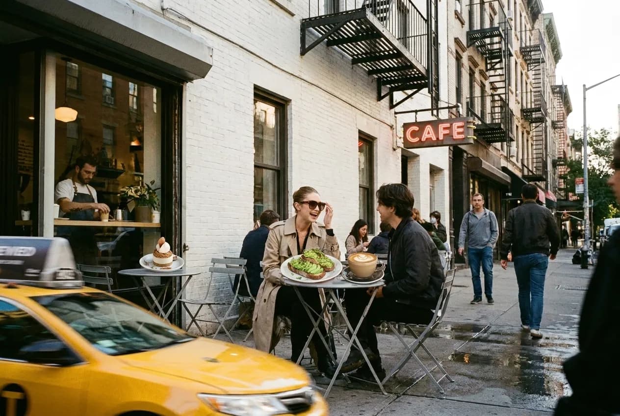 Local scene for Gigi Hadid Coffee Routine: NYC Model-Approved Dessert Cafe Circuit in NYC