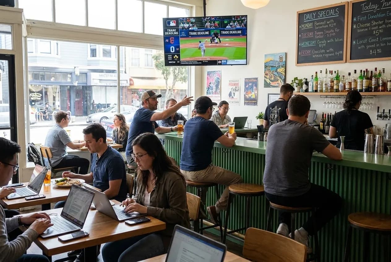 Cover for MLB Baseball Trade Deadline: SF Work-From-Bar Route for Fans in San Francisco