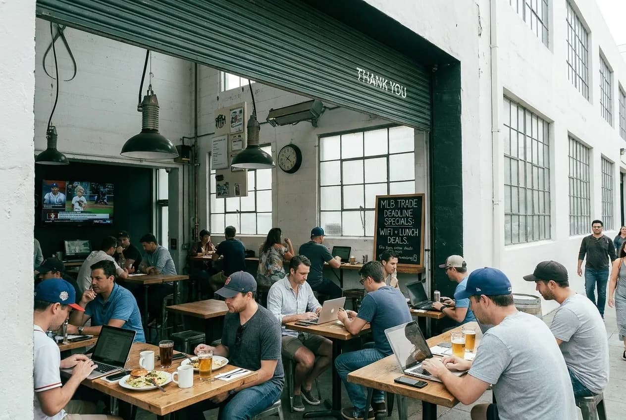 Local scene for MLB Baseball Trade Deadline: SF Work-From-Bar Route for Fans in San Francisco