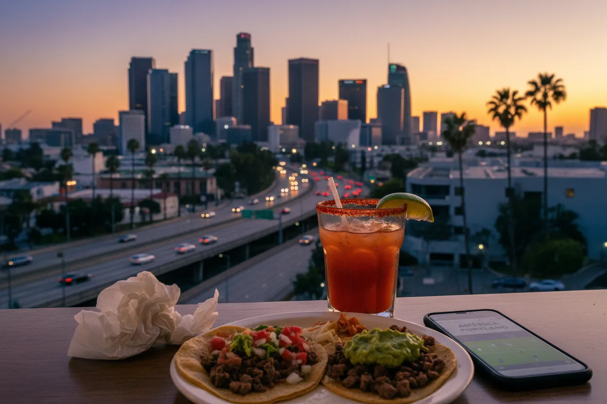 Realistic city scene for américa vs portland: How to Plan a Los Angeles Viewing Night
