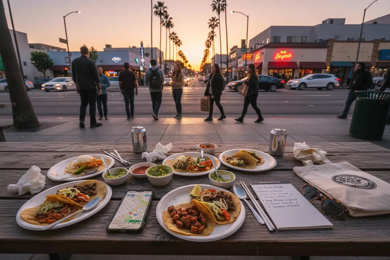 Realistic Los Angeles scene for LA Food Guide for Group Dinners Without Decision Fatigue