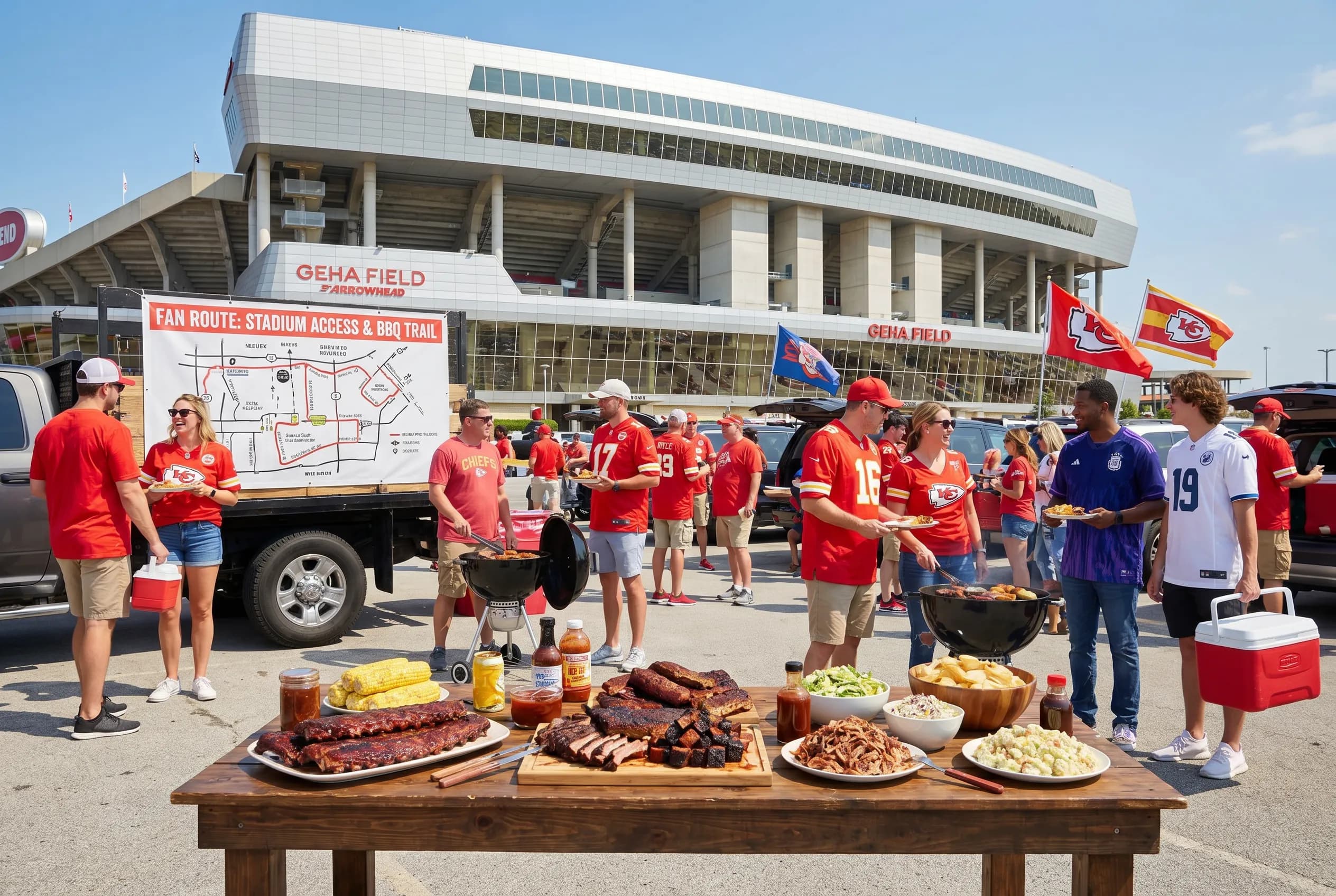 Bright World Cup match-day scene in Kansas City.