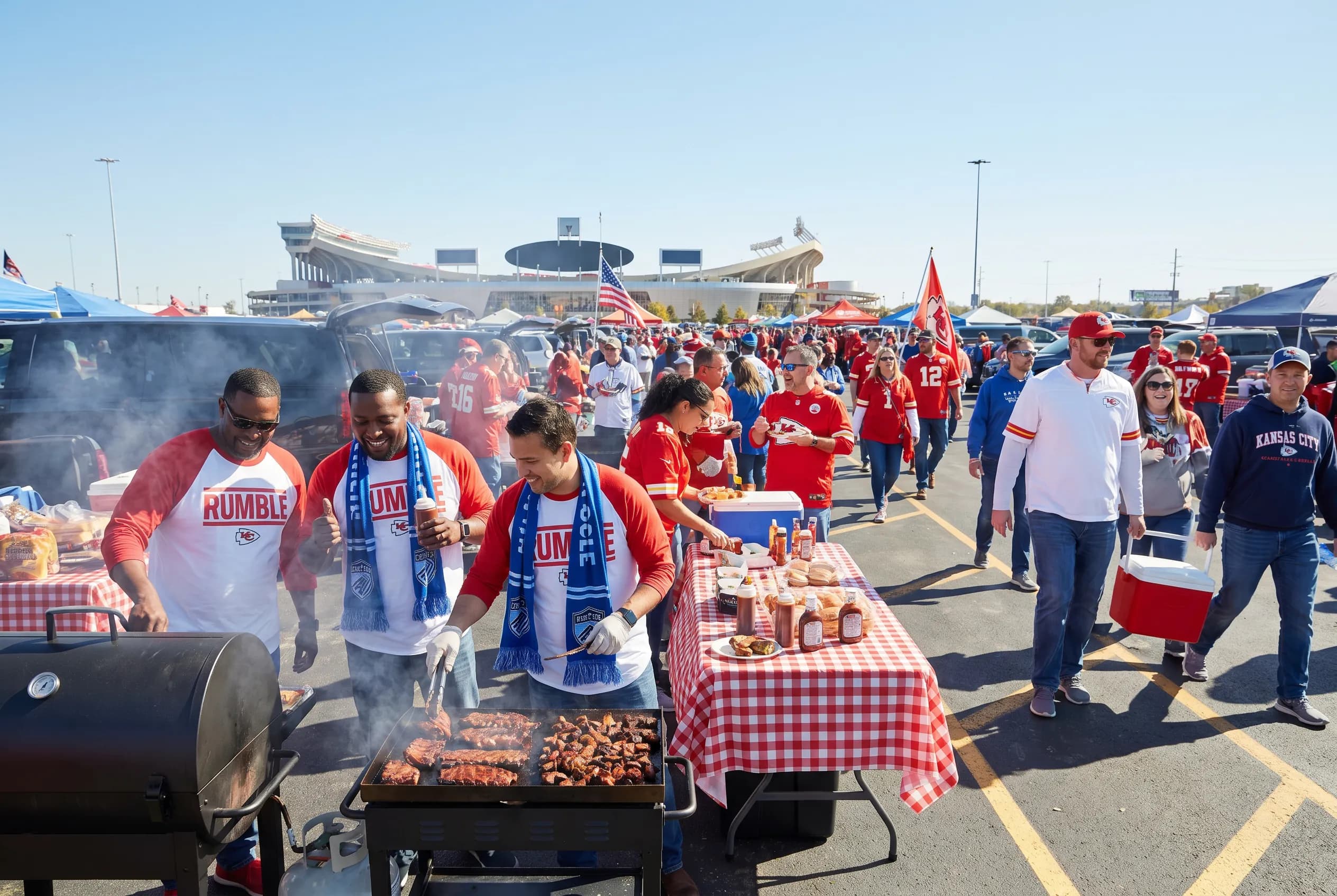 World Cup supporters navigating Kansas City during match day.