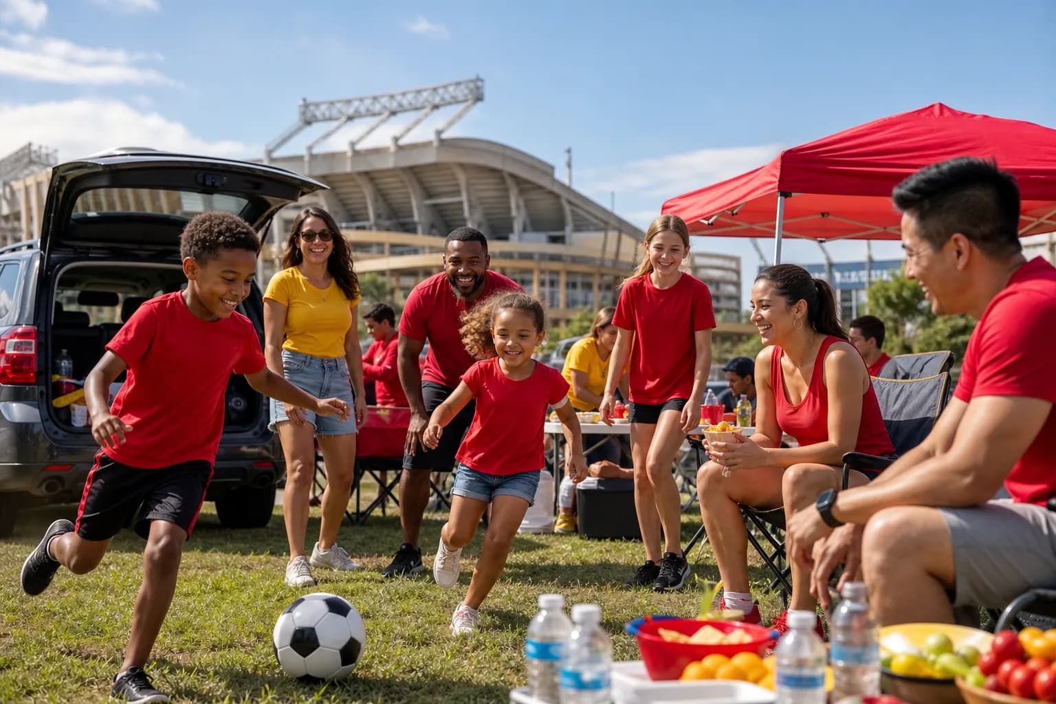 Kansas City fans choosing a family-friendly tailgate before a World Cup match