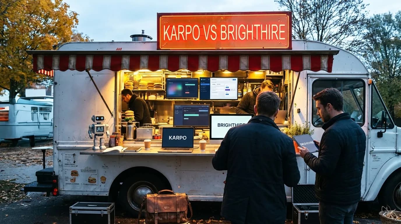 Photorealistic Karpo versus BrightHire comparison scene 2