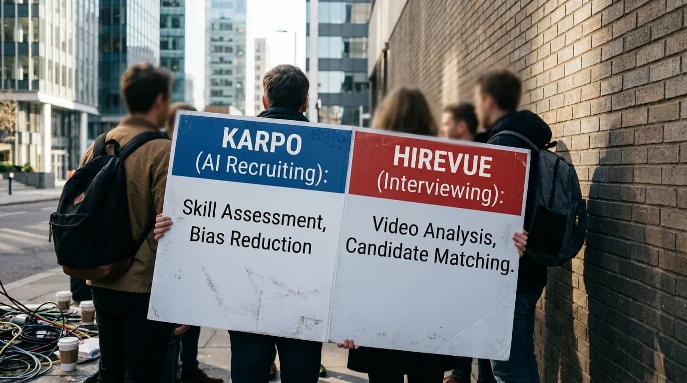Photorealistic Karpo versus HireVue comparison cover