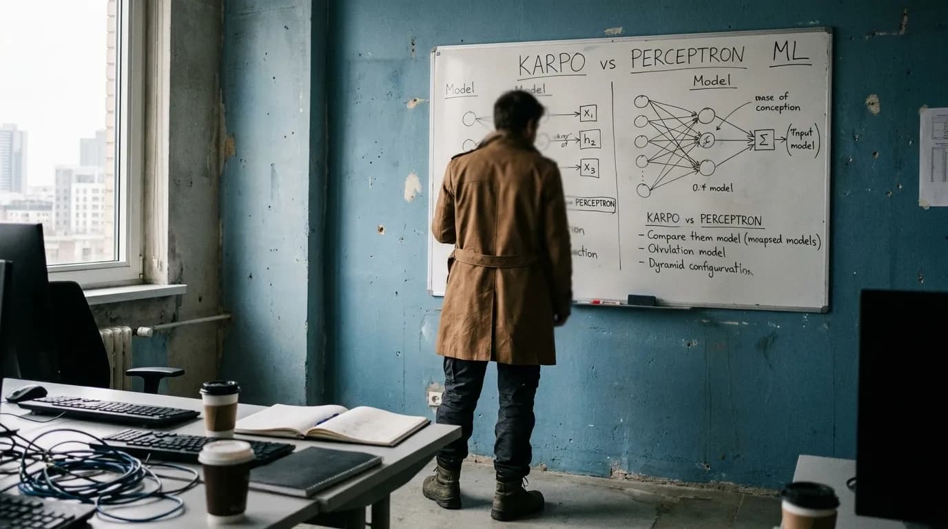 Photorealistic Karpo versus Perceptron ML comparison scene 2