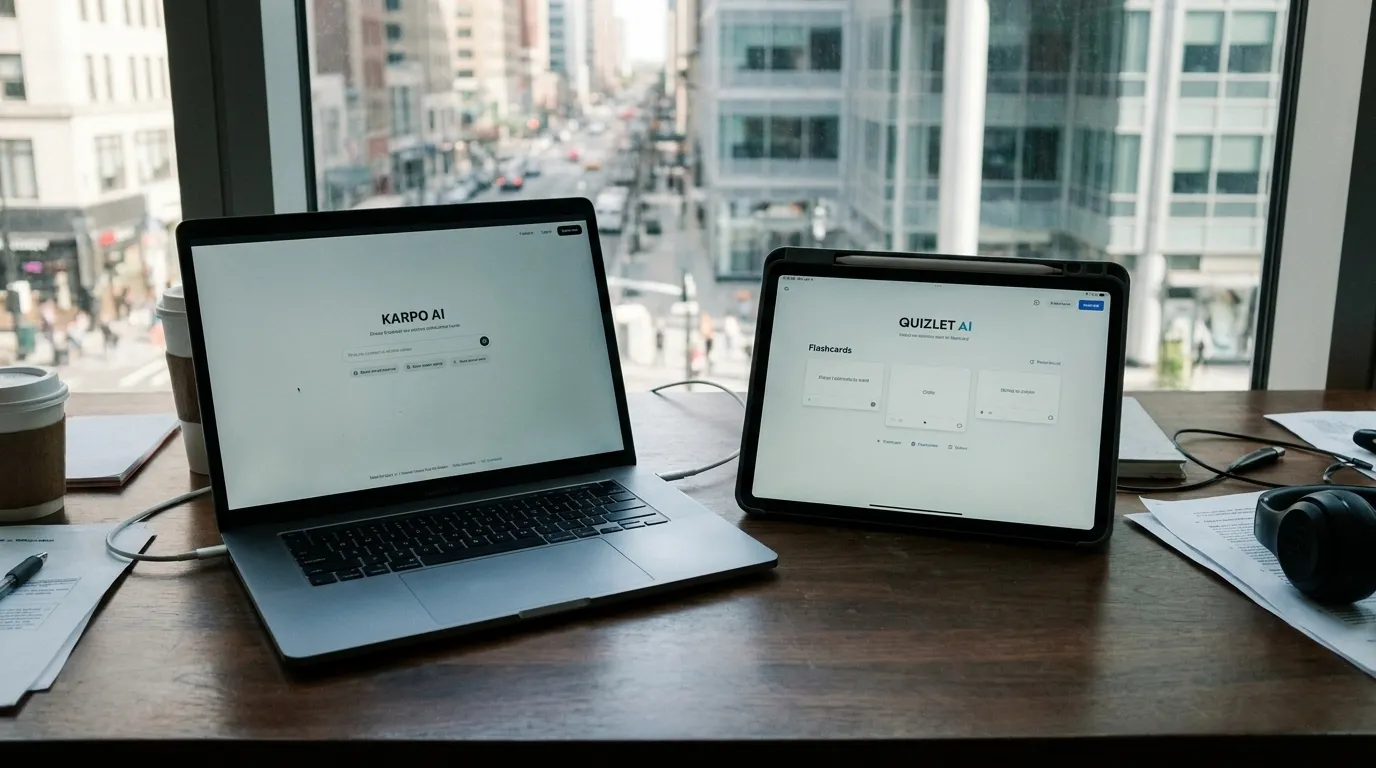 Photorealistic Karpo versus Quizlet AI comparison cover