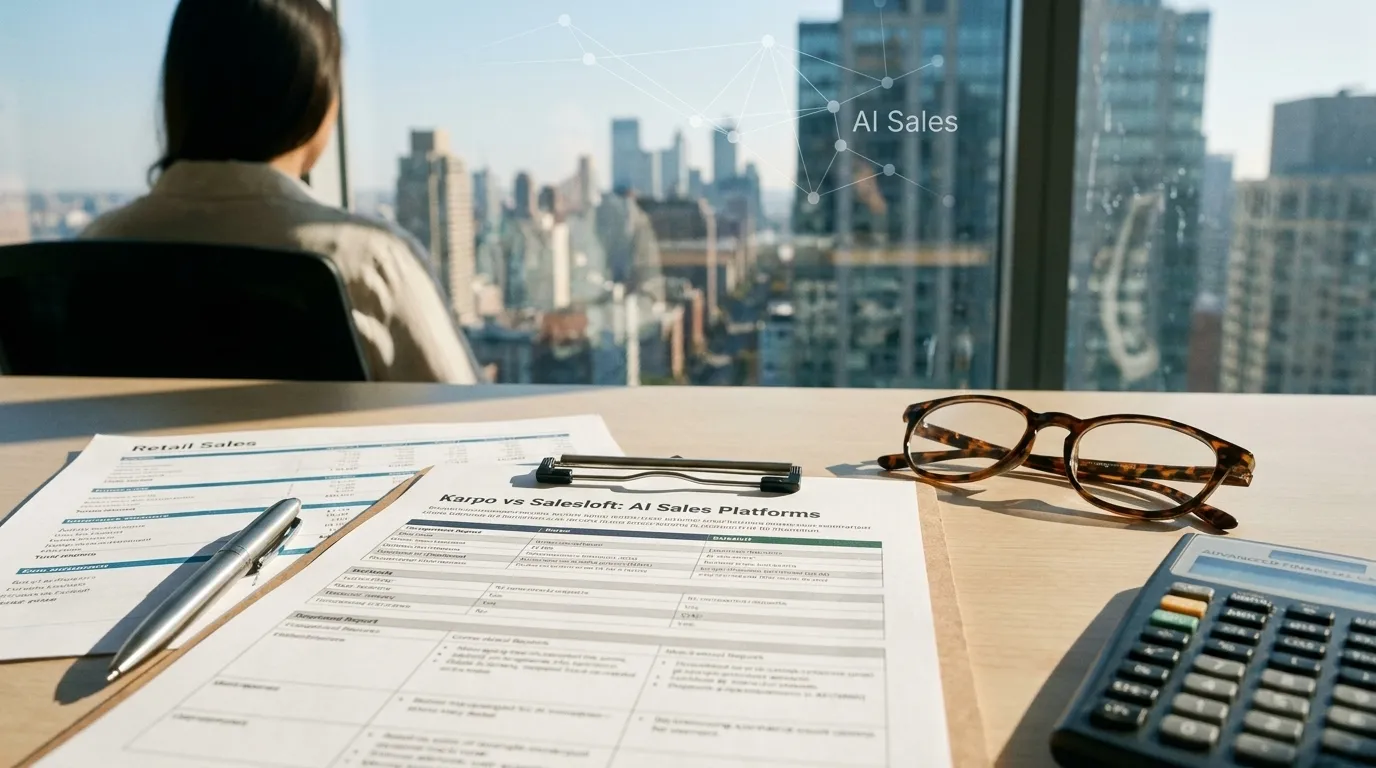 Photorealistic Karpo versus Salesloft comparison cover