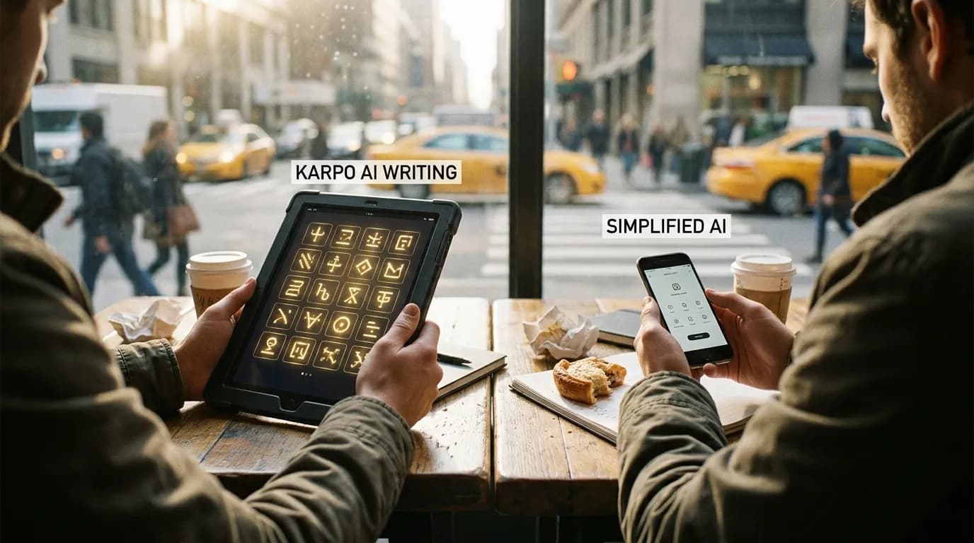 Photorealistic Karpo versus Simplified comparison scene 3