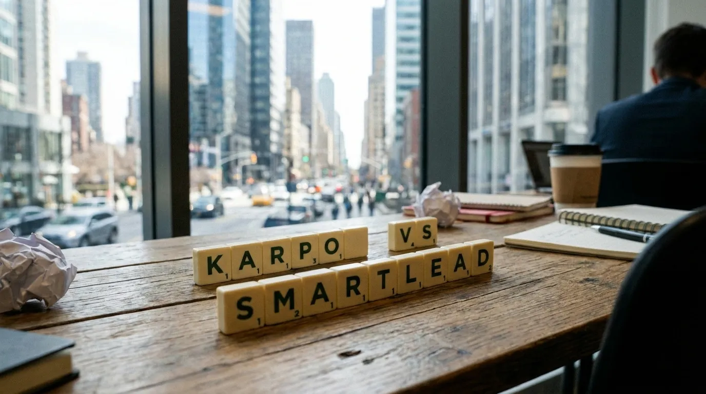 Photorealistic Karpo versus Smartlead comparison cover