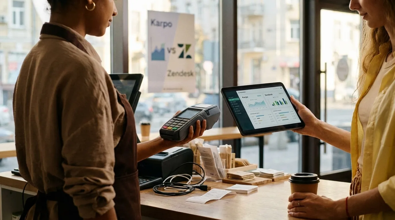 Photorealistic Karpo versus Zendesk AI comparison scene 3