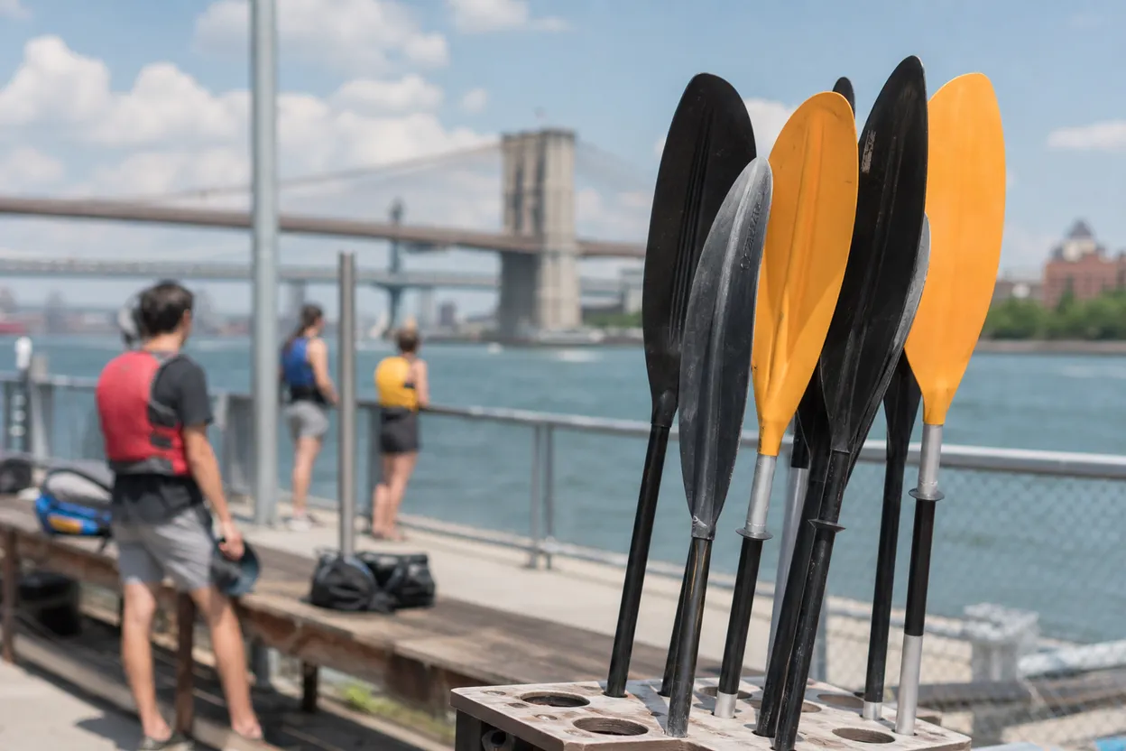 Editorial detail for Kayaking at Brooklyn Bridge Park: A Free Morning Plan Before the Heat