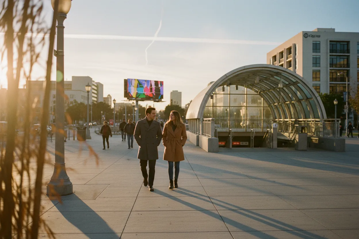 Practical city scene for LA New Year's Eve Guide for Dinner and Parties