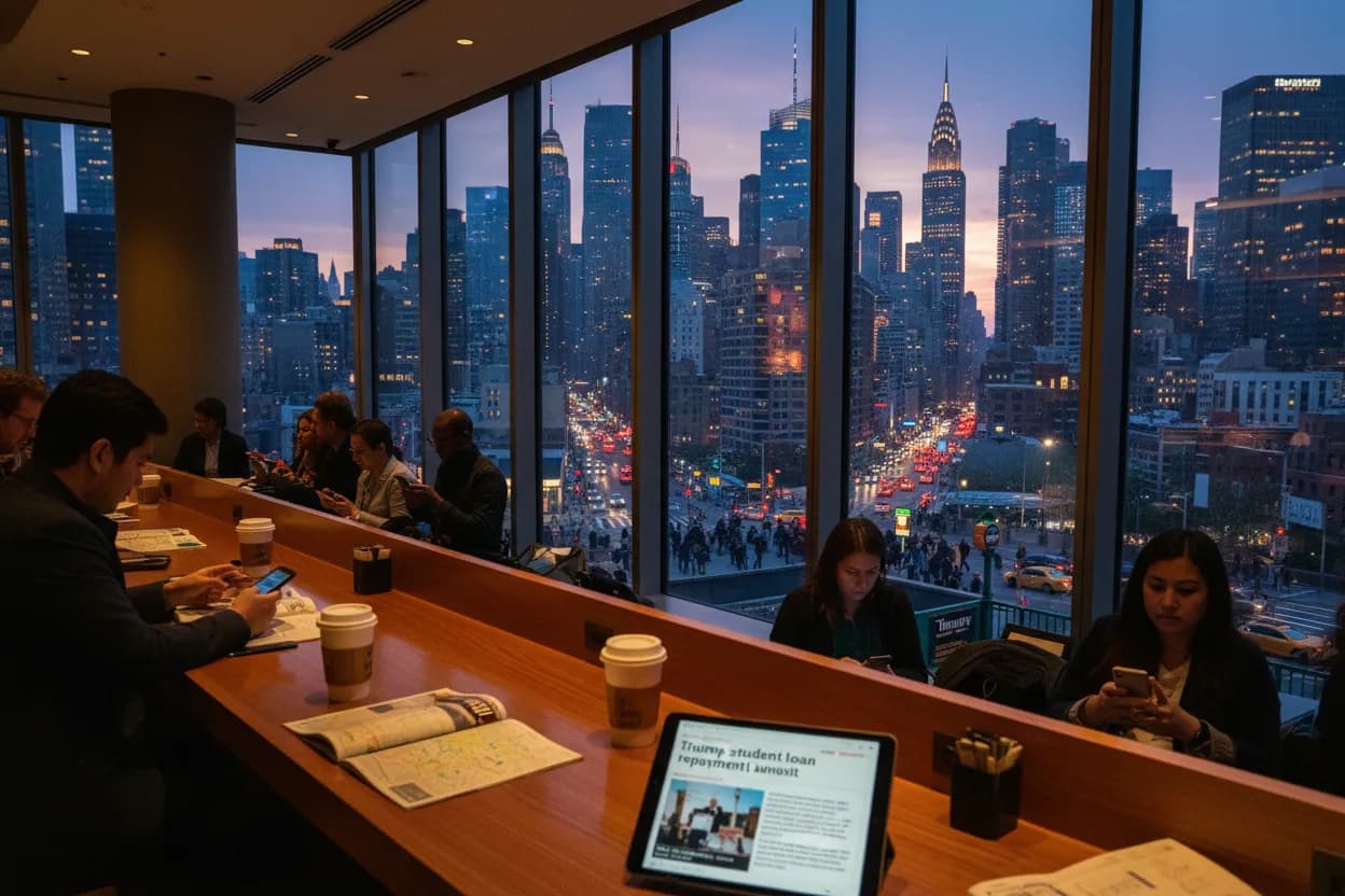 Realistic city scene for trump student loan repayment lawsuit: How to Navigate NYC Without Guessing