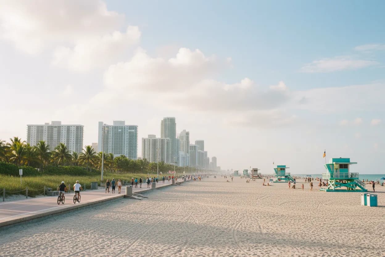 Realistic city scene for lifeguard: A Free Miami Day With Backups
