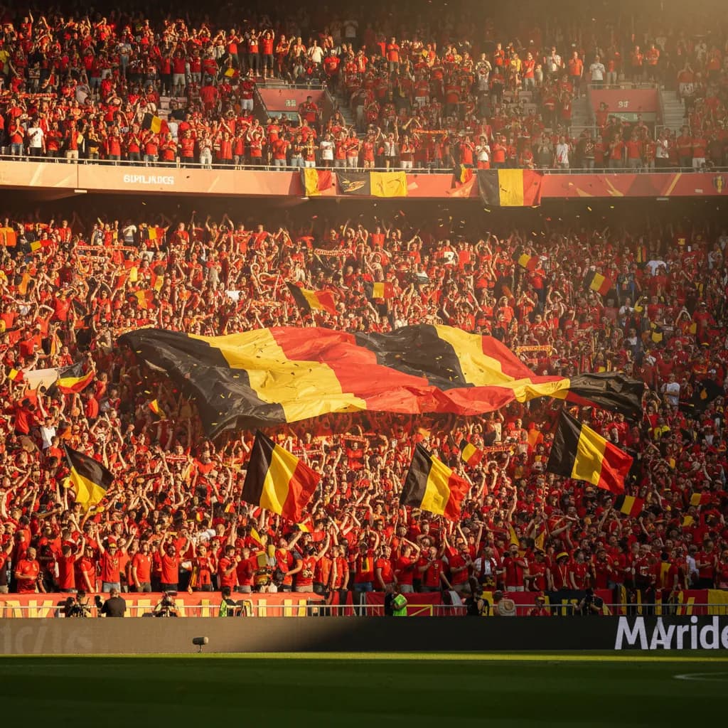 Kevin De Bruyne delivering a pass in Belgium's red jersey during World Cup 2026