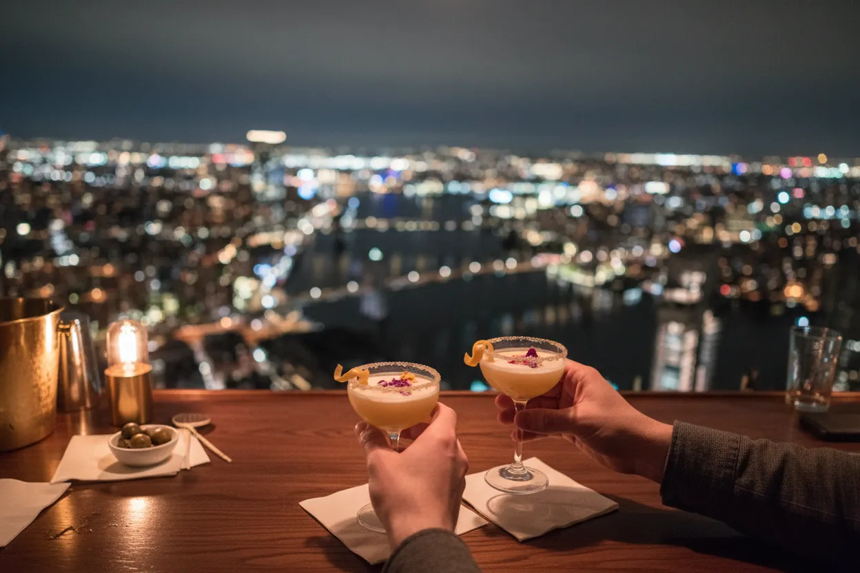Editorial detail for Overstory for a Splurge Skyline Drink When FiDi Guests Want the View