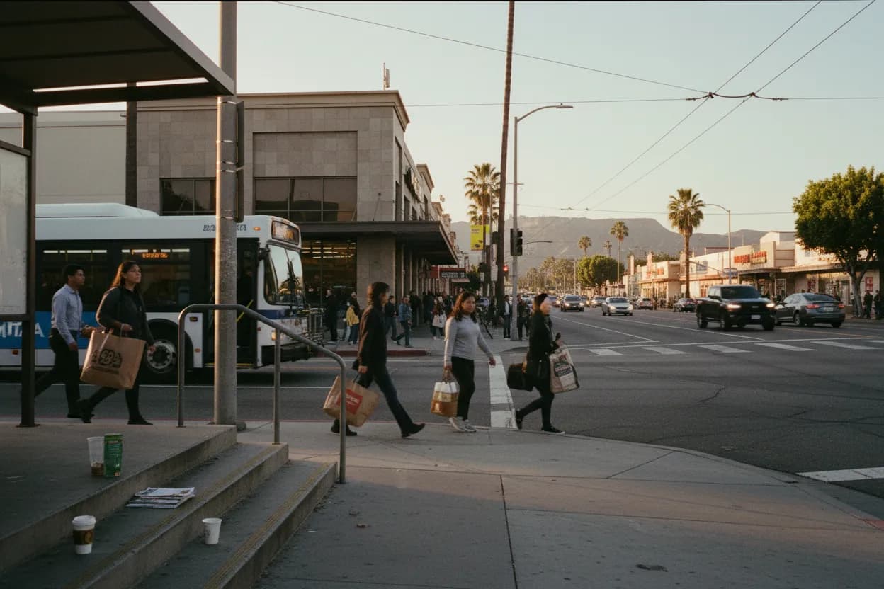 Realistic Los Angeles scene for LA 99 Ranch Market Near Me for Asian Groceries
