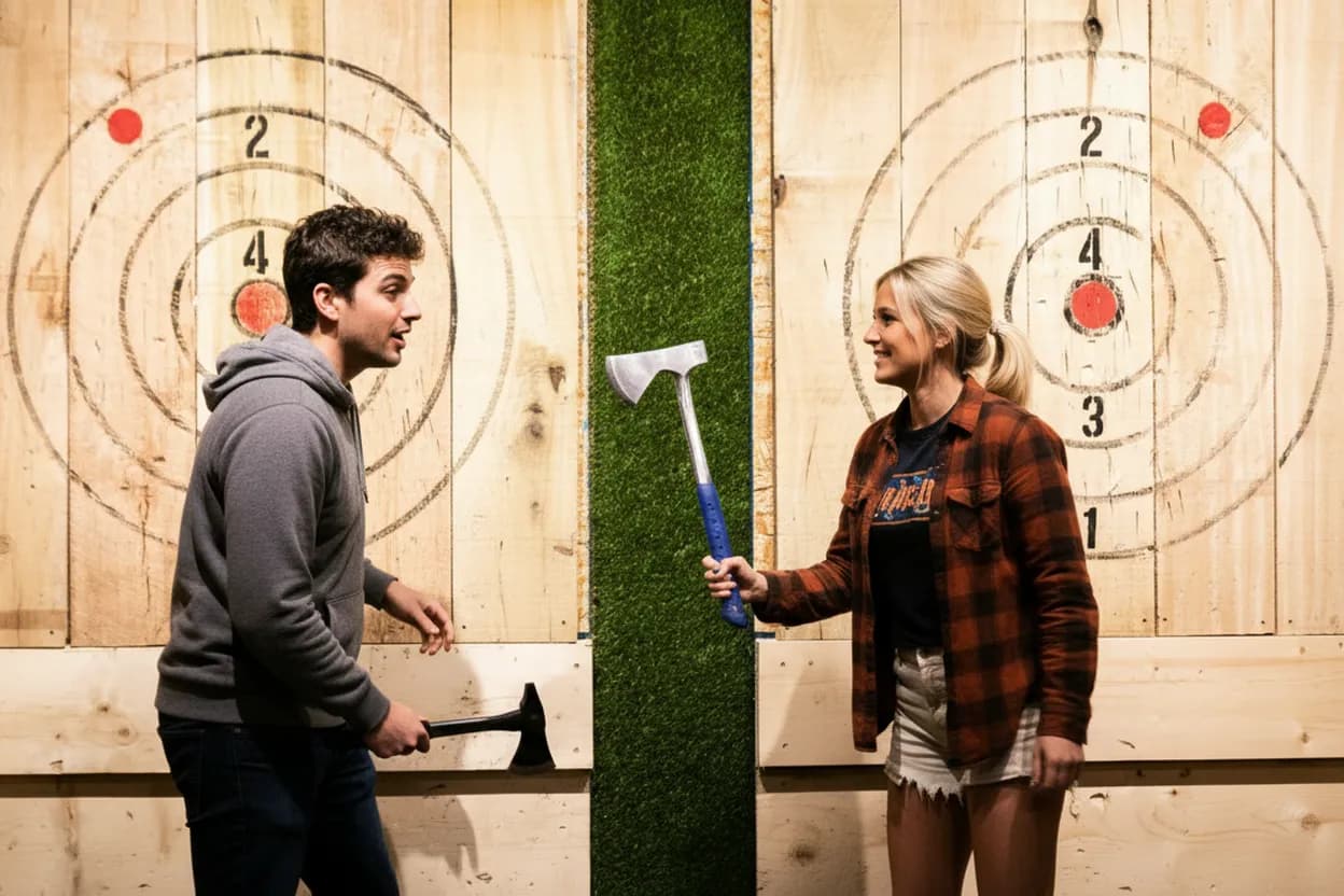 NYC experience scene for Kick Axe Throwing Brooklyn for a Storm-Proof Team Night Near the Gowanus Canal
