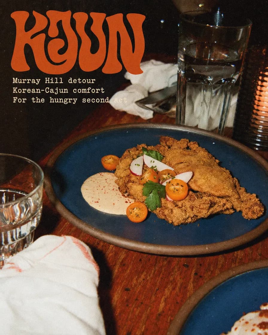 Kjun — Korean-Cajun house party plate, Murray Hill