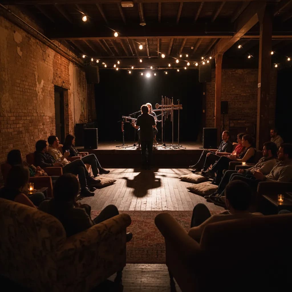 Editorial-style detail scene for Knockdown Center in New York.
