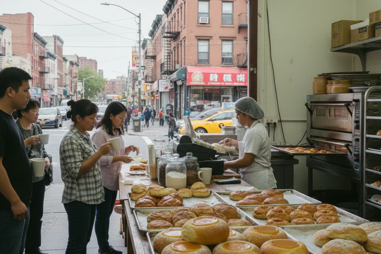 Cover scene for Kora in Sunnyside: Filipino Doughnuts for a 7 Train Dessert Detour