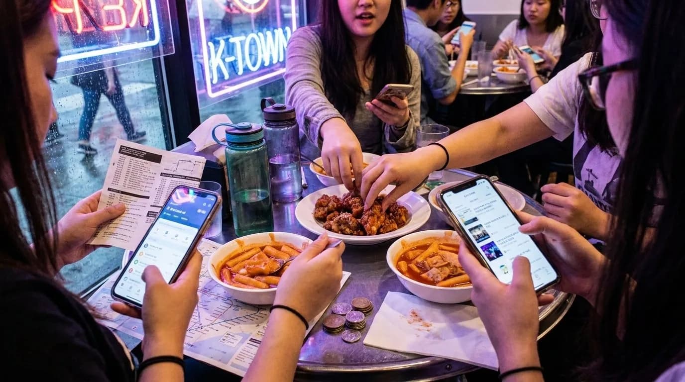 Editorial NYC detail for Koreatown Pre-Show Stops for NYC K-Pop Concert Crews
