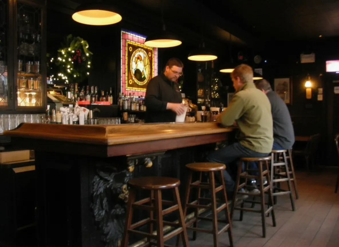 A cozy corner bar on an ordinary evening at home