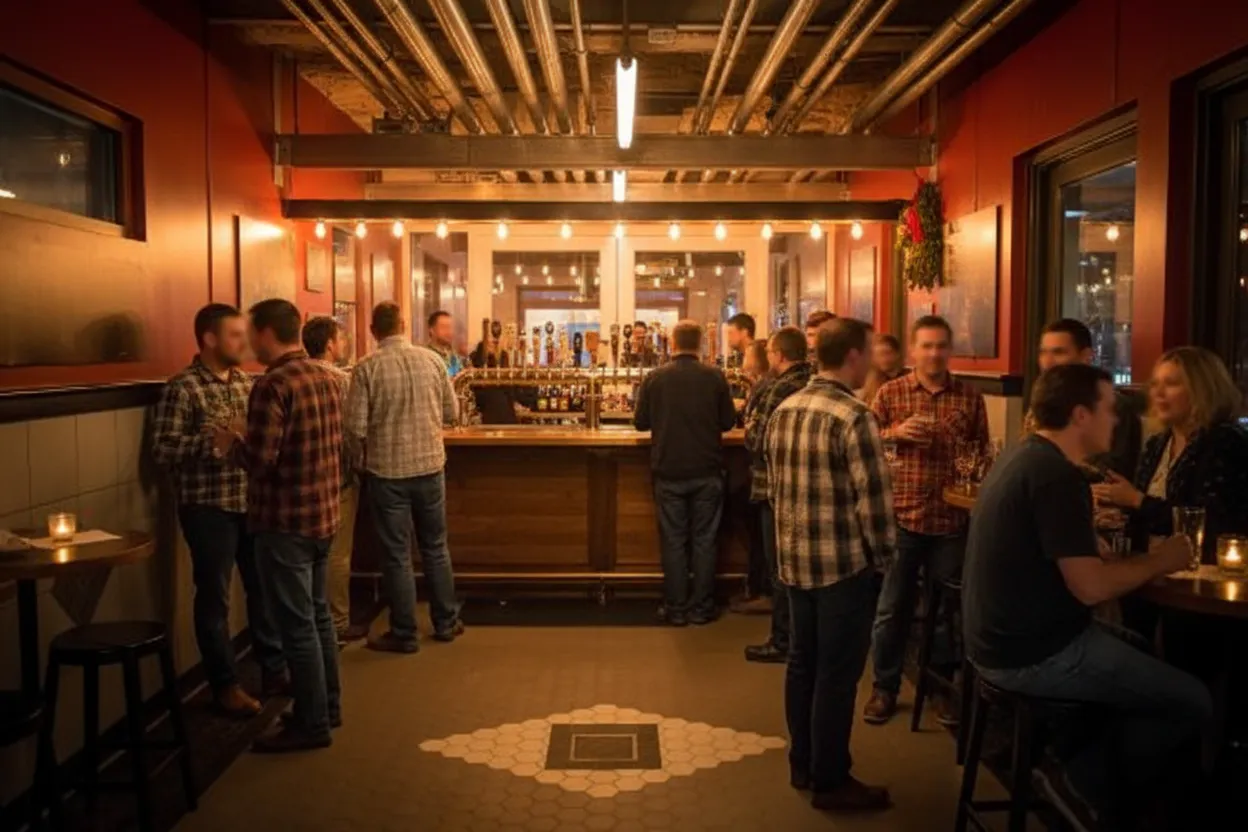 A warm craft-beer bar with taps and a lively crowd