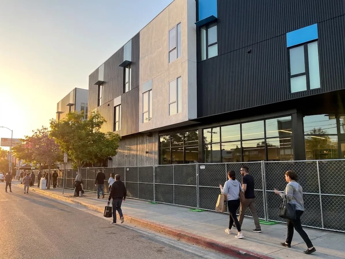 Erewhon market exterior on Santa Monica Boulevard in Silver Lake with large windows and modern signage